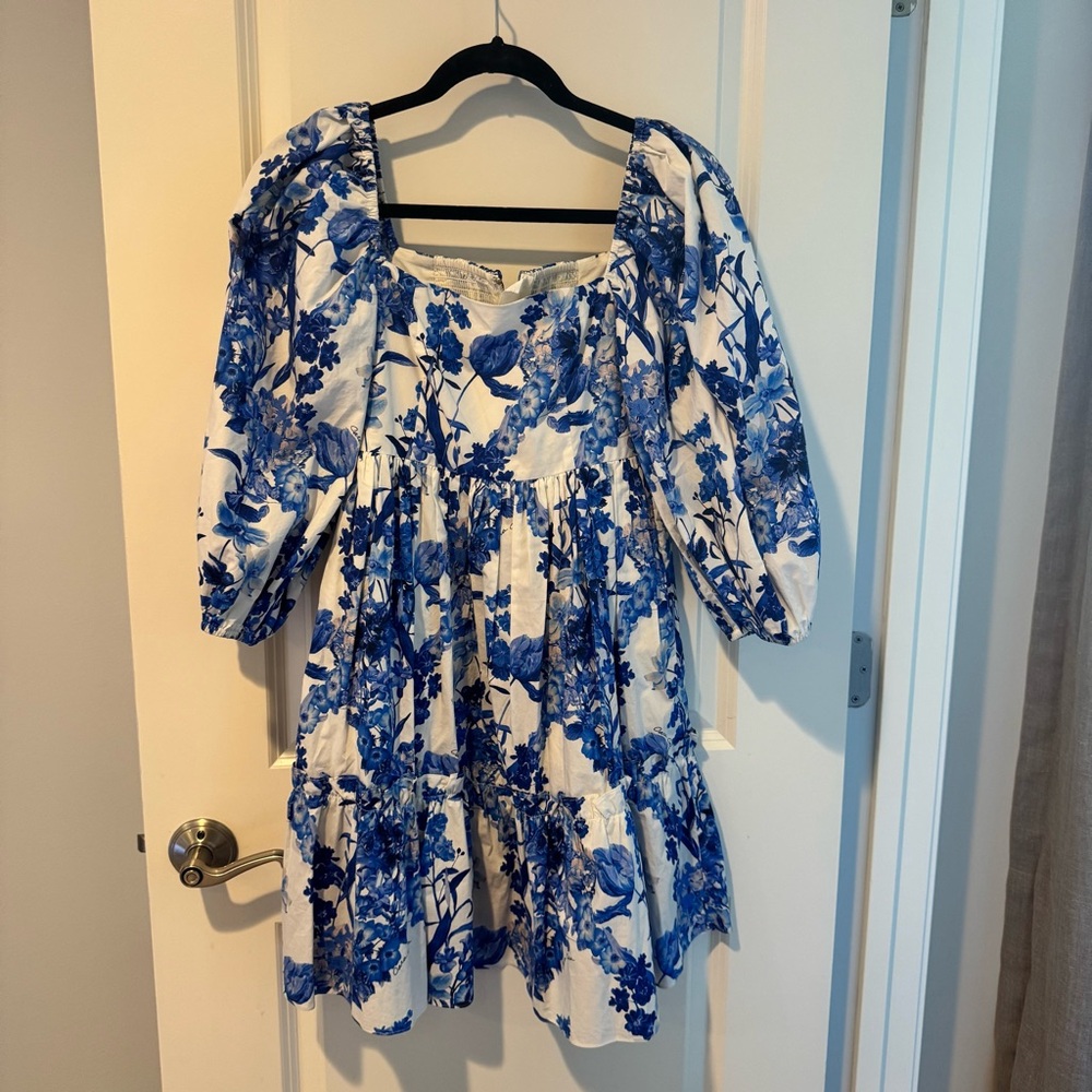 Cara Cara Sip Sip Jessica Blue Floral Dress | Small - Picture 2 of 7